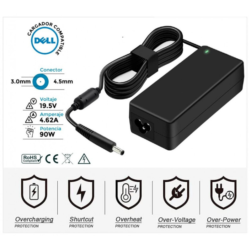 CARREGADOR DELL COMPATÍVEL | 19.5V / 4.62A | 4.5 X 3.0mm | 90W (11164)