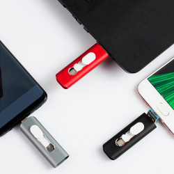 Pen Drive USB x32 GB COOL (3 em 1) Lightning / Type-C / USB