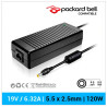 CARREGADOR PACKARD BELL COMPATÍVEL | 19V / 6.32A | 5.5 X 2.5MM | 120W (00821)