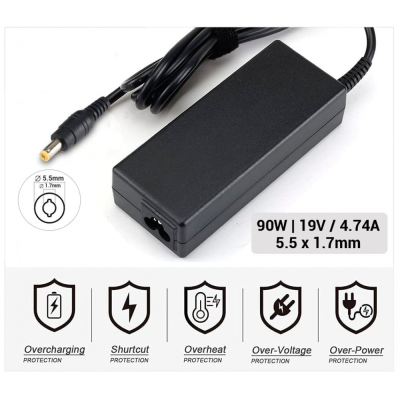 CARREGADOR PACKARD BELL COMPATÍVEL | 19V / 4.74A | 5.5 X 1.7mm | 90W (00031) CARREGADOR PACKARD BELL COMPATÍVEL | 19V / 4.74A | 5.5 X 1.7mm | 90W (00031)