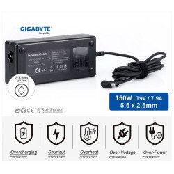 CARREGADOR GIGABYTE COMPATÍVEL | 19V / 7.9A | 5.5 X 2.5MM | 150W (05154)