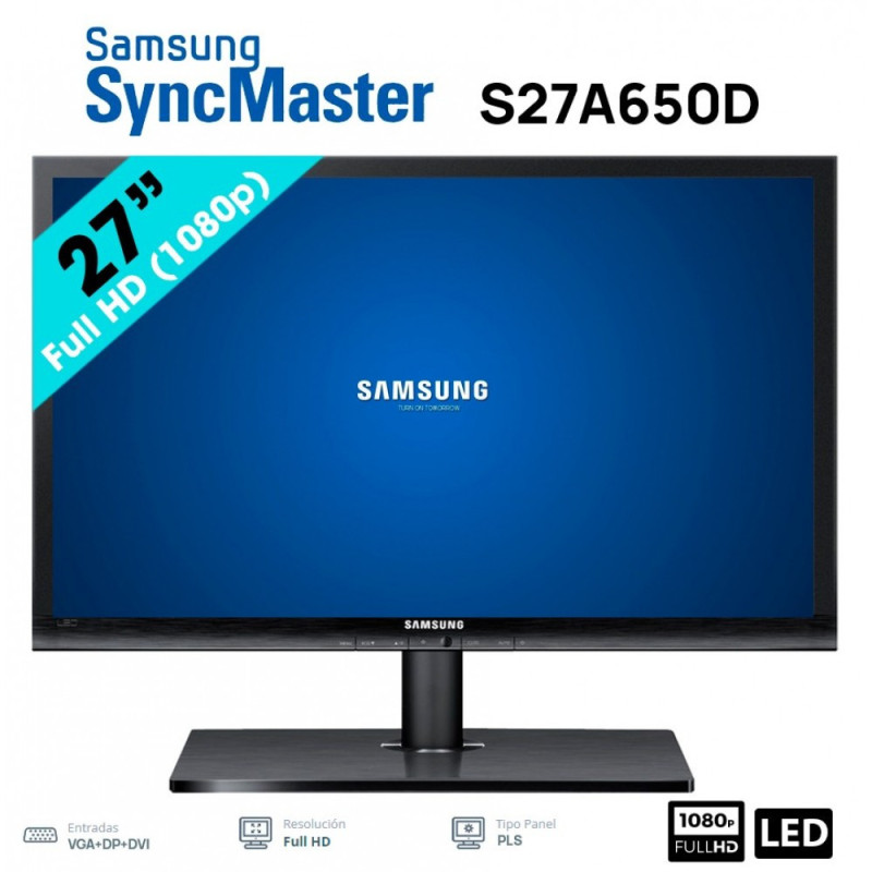 MONITOR SAMSUNG S27A650D 27" FULL HD DP + DVI + VGA RECONDICIONADO (M2308)