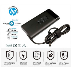 CARREGADOR HP ORIGINAL | 19,5V/11,8A | 7,4X5,0MM | 230W (RECONDICIONADO) (35373)