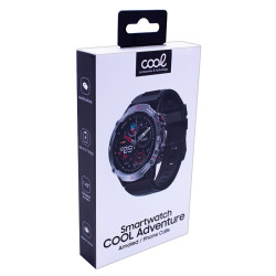 Smartwatch COOL Ecrã AMOLED Adventure Preto (Chamadas, Desportos, Saúde)