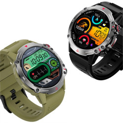 Smartwatch COOL Ecrã AMOLED Adventure Preto (Chamadas, Desportos, Saúde)