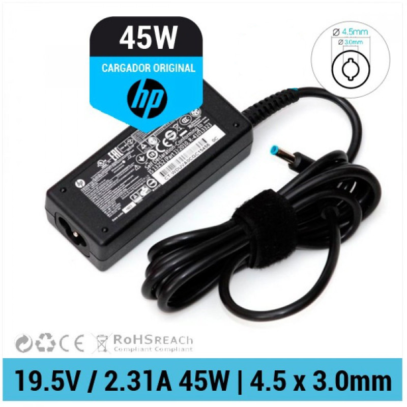 CARREGADOR HP ORIGINAL | 19.5V / 2.31A | 4.5 X 3.0mm | 45W (05456)