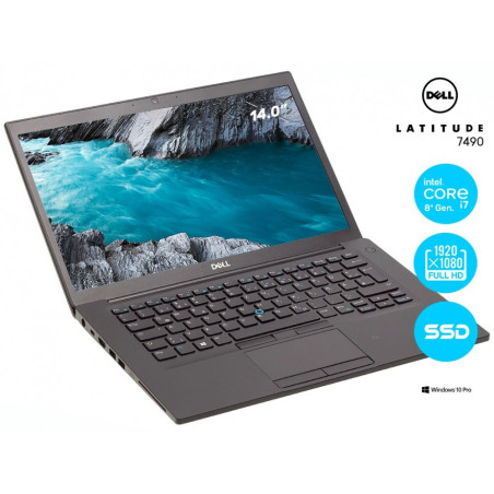 DELL LATITUDE 7490 | INTEL CORE i7 8650U | 14,0" FULL HD | 8 GB DDR4 | SSD M.2 de 256 GB (P5920)