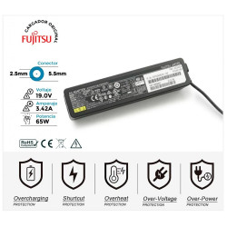 CARREGADOR ORIGINAL FUJITSU | 19V/3,42A | 5,5 x 2,5 mm | 65W (35538)