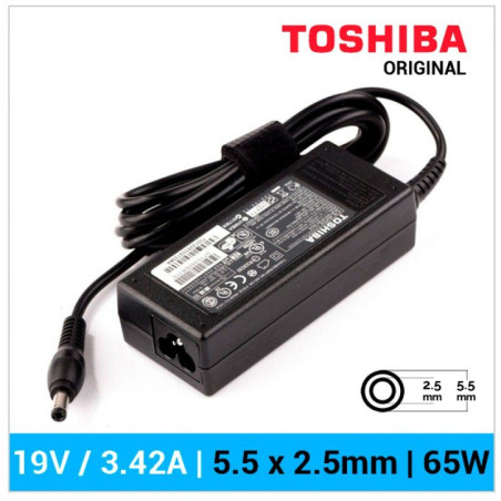 CARREGADOR TOSHIBA ORIGINAL | 19V / 3.42A | 5.5 X 2.5mm | 65W (02175)