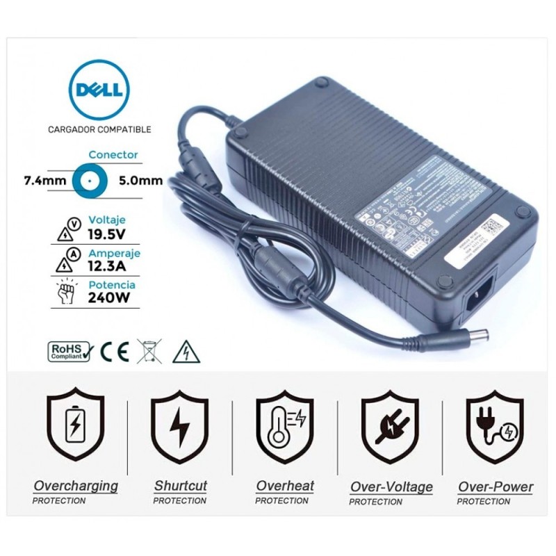 CARREGADOR ORIGINAL DELL | 19,5 V / 12,3 A | 7,4 x 5,0 mm | 240 W | SLIM (07423) CARREGADOR ORIGINAL DELL | 19,5 V / 12,3 A | 7,4 x 5,0 mm | 240 W | SLIM (07423)