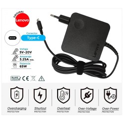 CARREGADOR ORIGINAL LENOVO 65W TIPO C DIRETO NA PAREDE (35470)