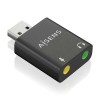 Conversor Aisens USB-A para Áudio 48KHz - USB-A/M-2xJACK 3.5/H - Preto (A106-0768)