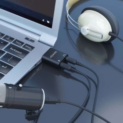 Conversor Aisens USB-A para Áudio 48KHz - USB-A/M-2xJACK 3.5/H - Preto (A106-0768)