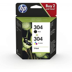PACK TINTEIROS HP 304 - 1 PRETO + 1 COR (3JB05AE)