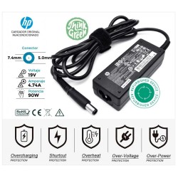 CARREGADOR HP ORIGINAL | 19 V / 4,74 A | 7,4 x 5,0 mm | 90W RECONDICIONADO (10516)