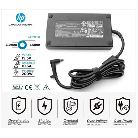 CARREGADOR ORIGINAL HP 200W | 19,5V / 10,3A | 4,5 x 3,0mm | 81560-002 (36048)
