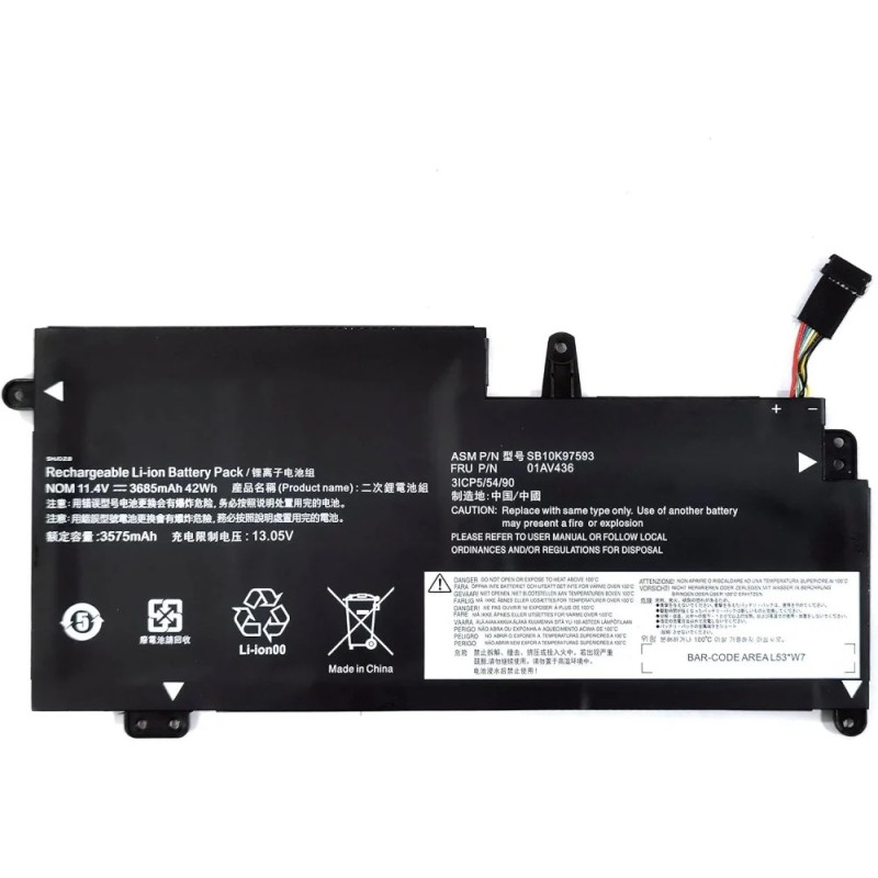 BATERIA PORTÁTIL LENOVO THINKPAD 13 YOGA S2 SÉRIES | 01AV400 11,4 V 2700 mAh (35581)