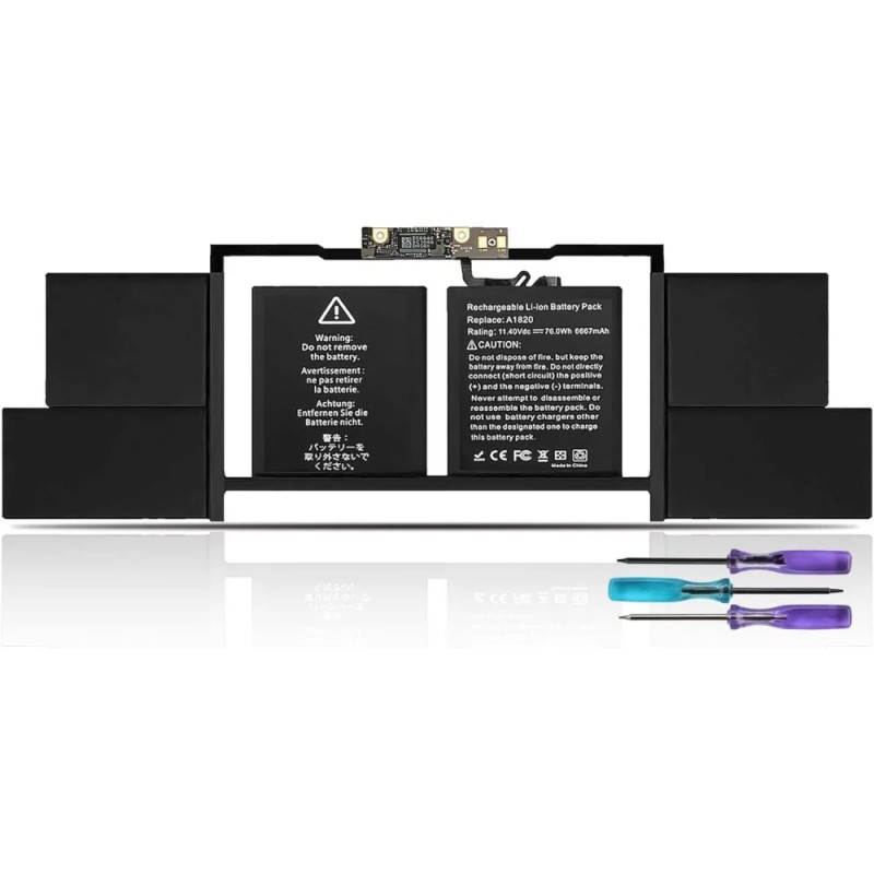 BATERIA APPLE A1820 COMPATÍVEL MacBook Pro (Finais 2016 a meados 2017) 11,4 V · 6600 mAh/76 Wh (36245)